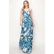Wynn Sleeveless Maxi Wrap Dress - Blue