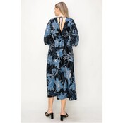 Wilma Long Sleeve Midi Dress -  Blue