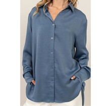 Weslia Relaxed Long Sleeve - Gray Blue