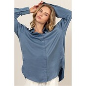 Weslia Relaxed Long Sleeve - Gray Blue