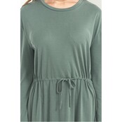 Walker Drawstring Dress - Gray Green