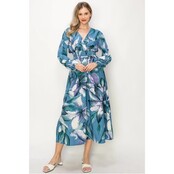 Wesley Long Sleeve Maxi Dress - Blue