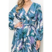 Wesley Long Sleeve Maxi Dress - Blue