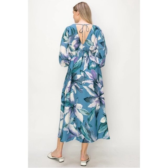 Wesley Long Sleeve Maxi Dress - Blue