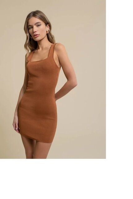 Harbor Scoop Neck Knit Dress - Copper