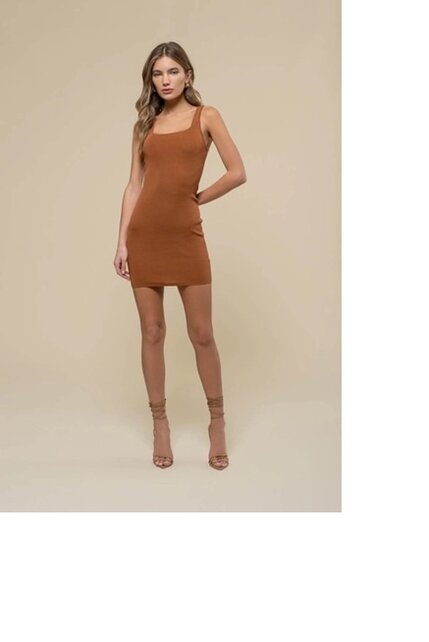 Harbor Scoop Neck Knit Dress - Copper