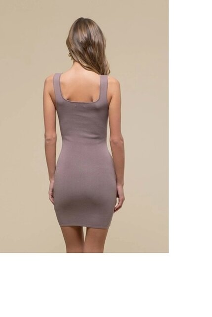 Harbor Scoop Neck Knit Dress - Mocha