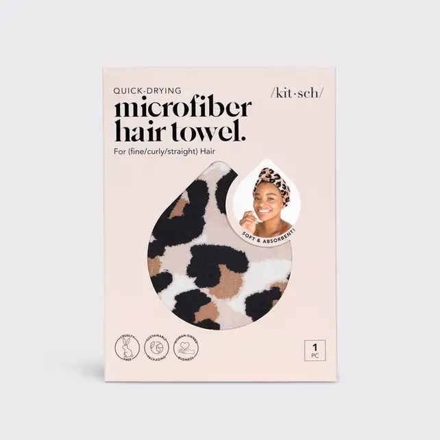 Microfiber Hair Towel in Leopard