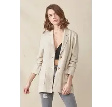 Adley Oversized Double Pocket Blazer - Natural
