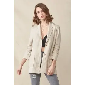 Adley Oversized Double Pocket Blazer - Natural