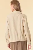 Ashley Ruched Bottom Crop Jacket - Lt. Khaki