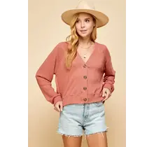 Cameron Cardigan with Buttons - Mauve