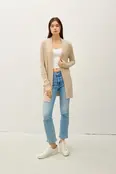 Penelope Knit Open Front Cardigan - Sand
