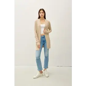 Penelope Knit Open Front Cardigan - Sand