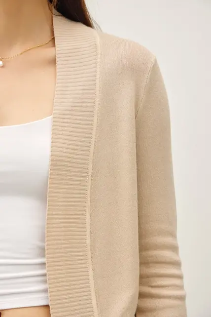 Penelope Knit Open Front Cardigan - Sand