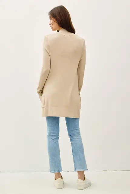 Penelope Knit Open Front Cardigan - Sand