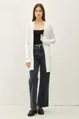 Penelope Knit Open Front Cardigan - White