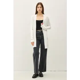 Penelope Knit Open Front Cardigan - White
