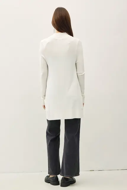 Penelope Knit Open Front Cardigan - White