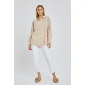 Pax Oversized Poplin Shirt - Taupe