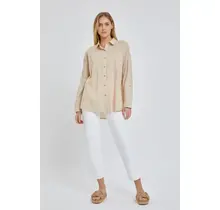 Pax Oversized Poplin Shirt - Taupe