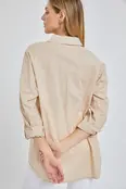 Pax Oversized Poplin Shirt - Taupe
