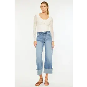 Kancan Leslie High Rise Crop Wide Leg Jeans
