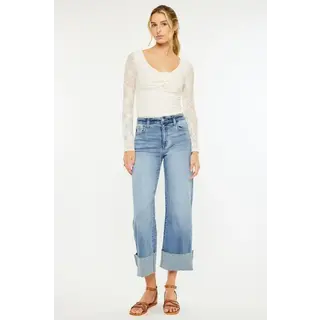 Kancan Leslie High Rise Crop Wide Leg Jeans