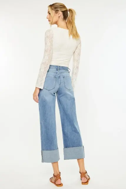 Kancan Leslie High Rise Crop Wide Leg Jeans