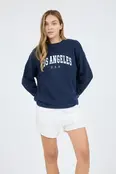 Juniper Los Angeles Print Sweater - Navy
