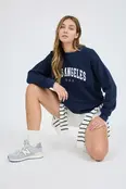 Juniper Los Angeles Print Sweater - Navy