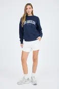 Juniper Los Angeles Print Sweater - Navy