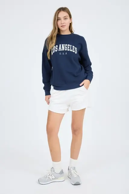 Juniper Los Angeles Print Sweater - Navy