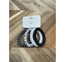 Black/ White Spiral Hair Tie