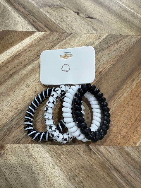Black/ White Spiral Hair Tie