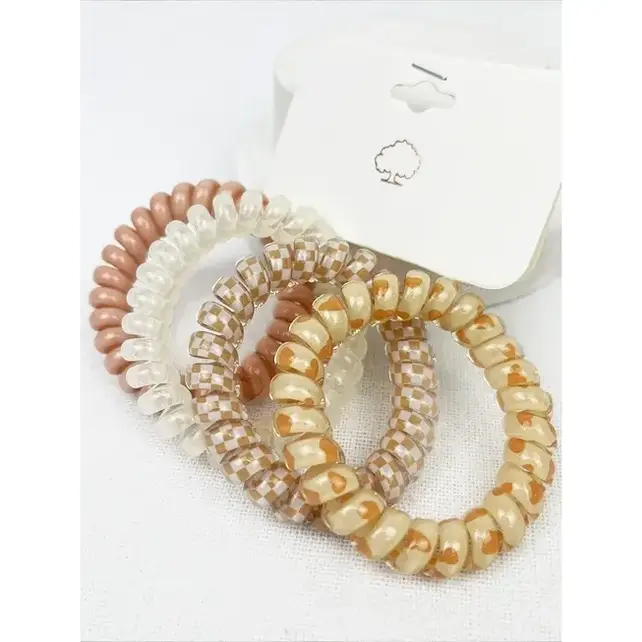 Neutral Spiral Hair Ties