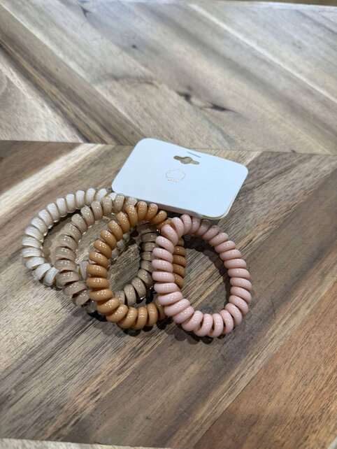 Neutral Spiral Hair Ties