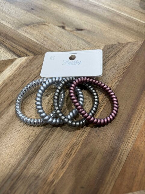 Multicolor Spiral Hair Ties