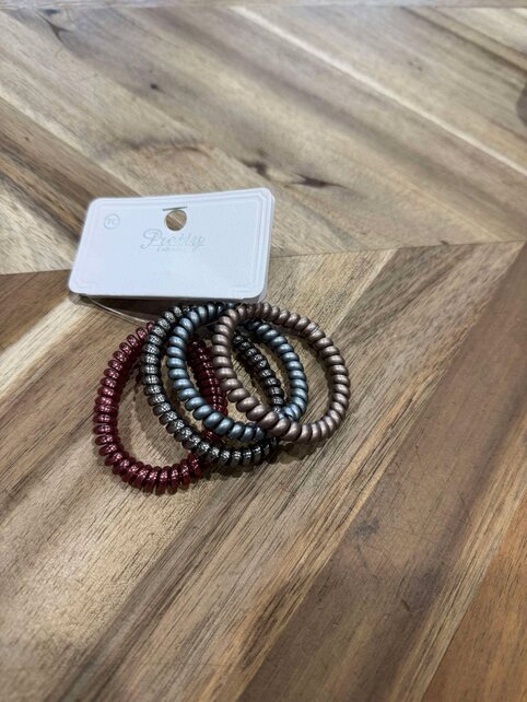 Multicolor Spiral Hair Ties