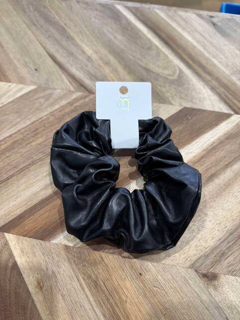 Faux Leather Scrunchie