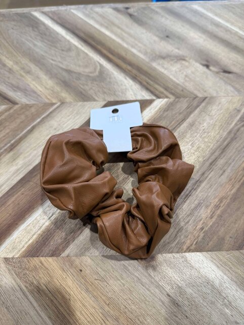 Faux Leather Scrunchie