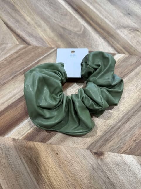 Faux Leather Scrunchie