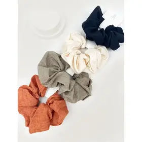 Linen Pattern Large Scrunchie