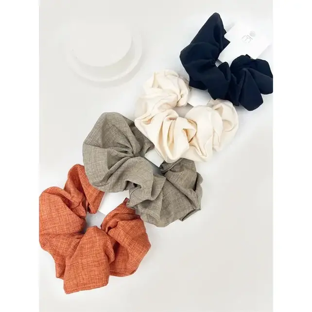 Linen Pattern Large Scrunchie