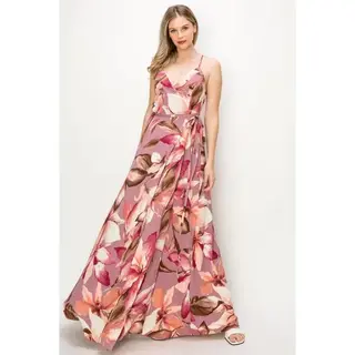 Wynn Sleeveless Maxi Wrap Dress - Mauve