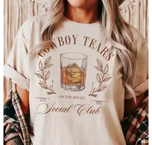 Cowboy Tears Graphic Tee - Cream