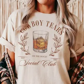 Cowboy Tears Graphic Tee - Cream