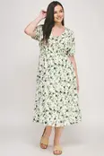 Tammy Ruffled Bottom Midi Dress - Green