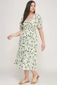 Tammy Ruffled Bottom Midi Dress - Green
