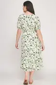 Tammy Ruffled Bottom Midi Dress - Green